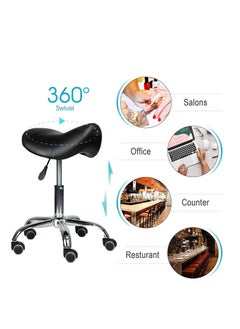 Cool Baby COOLBABY Saddle Chair, Saddle Stool with Wheels, Hydraulic Rolling Swivel Adjustable Stool Chair for Salon Spa Beauty Massage Dental Clinic Home Office  - Image 2