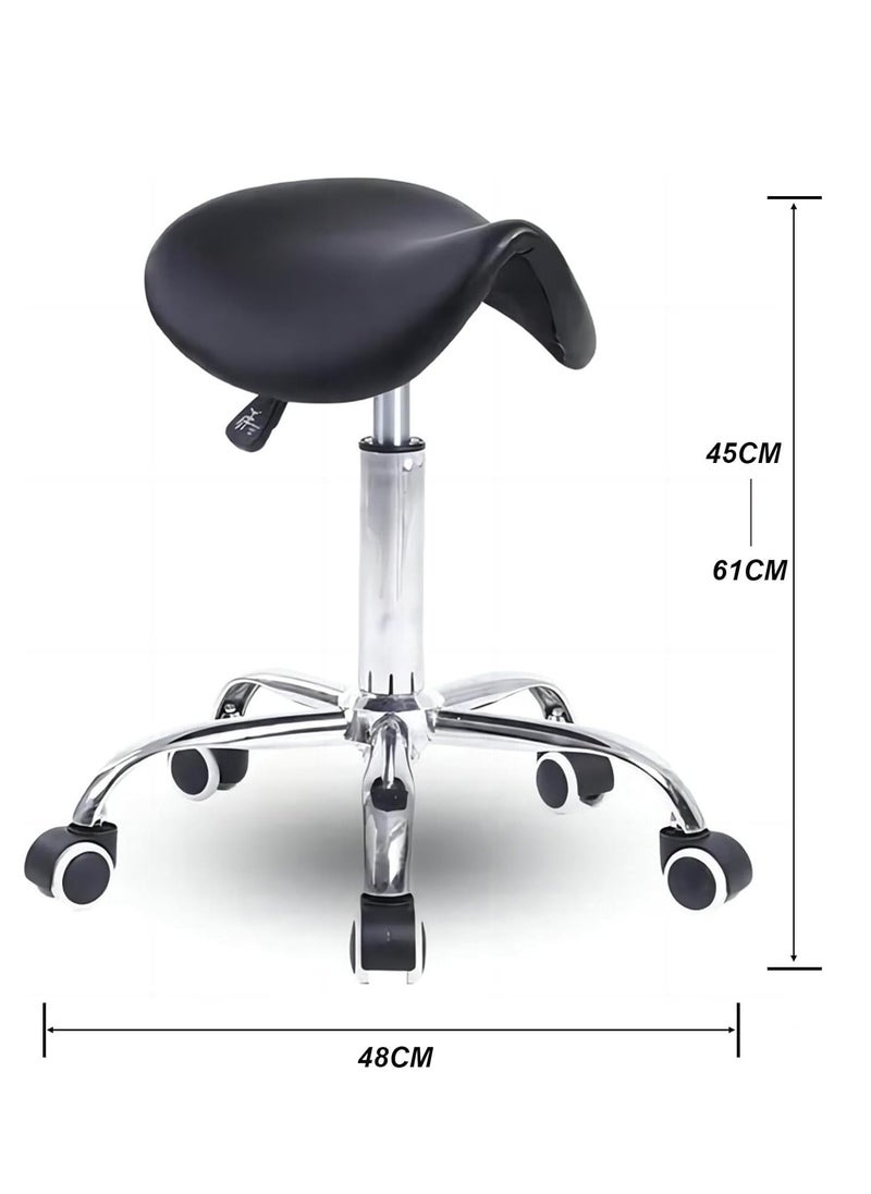 Cool Baby COOLBABY Saddle Chair, Saddle Stool with Wheels, Hydraulic Rolling Swivel Adjustable Stool Chair for Salon Spa Beauty Massage Dental Clinic Home Office  - Image 3