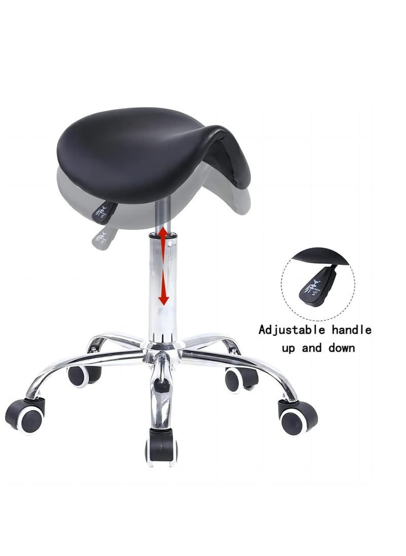 Cool Baby COOLBABY Saddle Chair, Saddle Stool with Wheels, Hydraulic Rolling Swivel Adjustable Stool Chair for Salon Spa Beauty Massage Dental Clinic Home Office  - Image 5