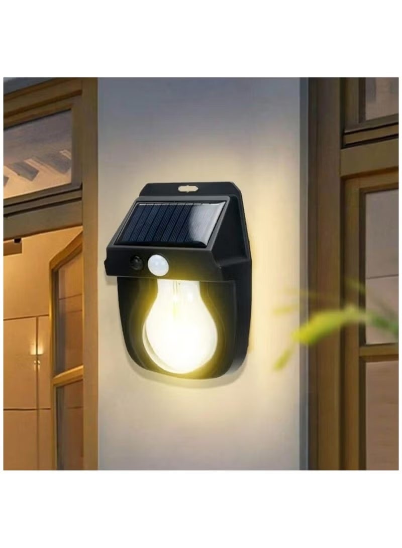A ZONE Solar Wall Lights Outdoor, Wireless Dusk to Dawn Porch Lights Fixture, Solar Wall Lantern with 3 Modes & Motion Sensor, Waterproof Exterior Lighting with Clear Panel for Entryway Front Door - Image 1