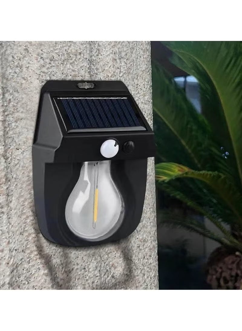 A ZONE Solar Wall Lights Outdoor, Wireless Dusk to Dawn Porch Lights Fixture, Solar Wall Lantern with 3 Modes & Motion Sensor, Waterproof Exterior Lighting with Clear Panel for Entryway Front Door - Image 2