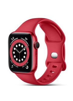 Strap Silicone Band For Apple Watch 49mm / 45mm / 44mm / 42mm Series 1/2/3/4/5/6/7/8/SE Replacement Strap Wristband Bracelet Compatible with 49 mm / 45 mm/ 44 mm / 42 mm_Red