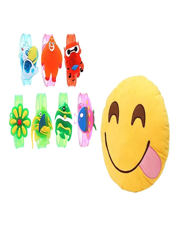 Brown Leaf® Kids Favourite Led Light Band Rakhi with Gift Smiley Cushions for Rakshbandhan (1 Smiley Cushions + 2 Led Band Rakhi) - Image 1