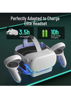 Y&D VR Charging Dock for Oculus Quest 2, LED Light Enhanced Headset Display Fast Stand Touch Controller Mount Accessories Meta 2 Rechargeable Batteries, Magnetic Type-C Connector  - Image 3