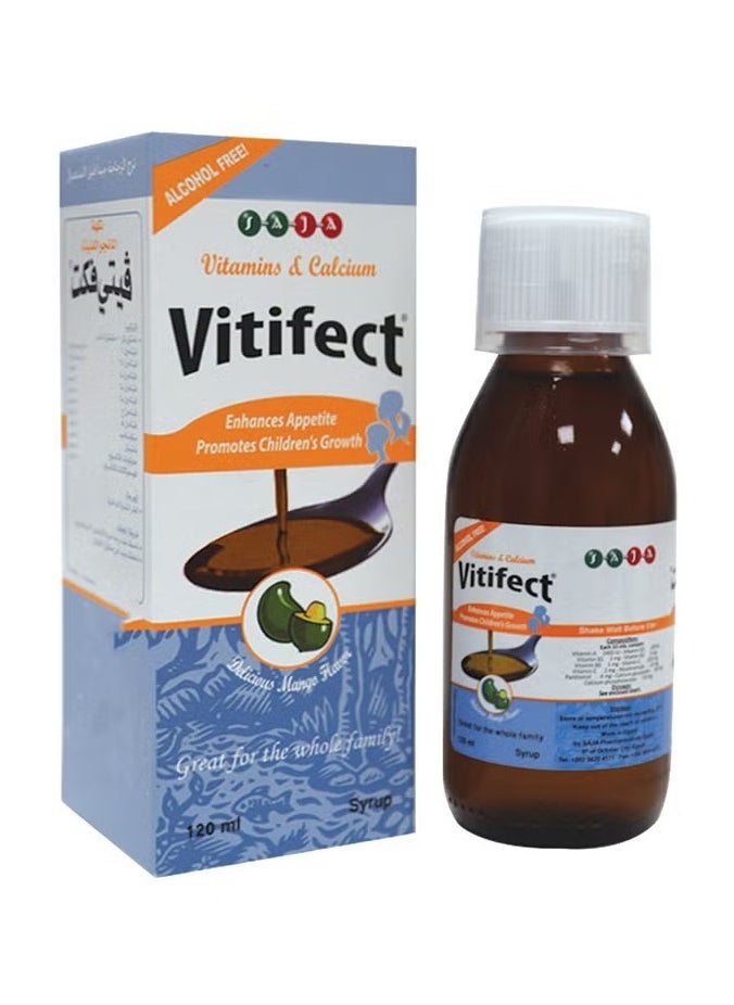 SAJA Pharmaceuticals Vitifect Multivitamin and Calcium Syrup For Children and Adults 120ml  - Image 1