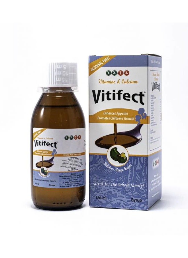 SAJA Pharmaceuticals Vitifect Multivitamin and Calcium Syrup For Children and Adults 120ml  - Image 2