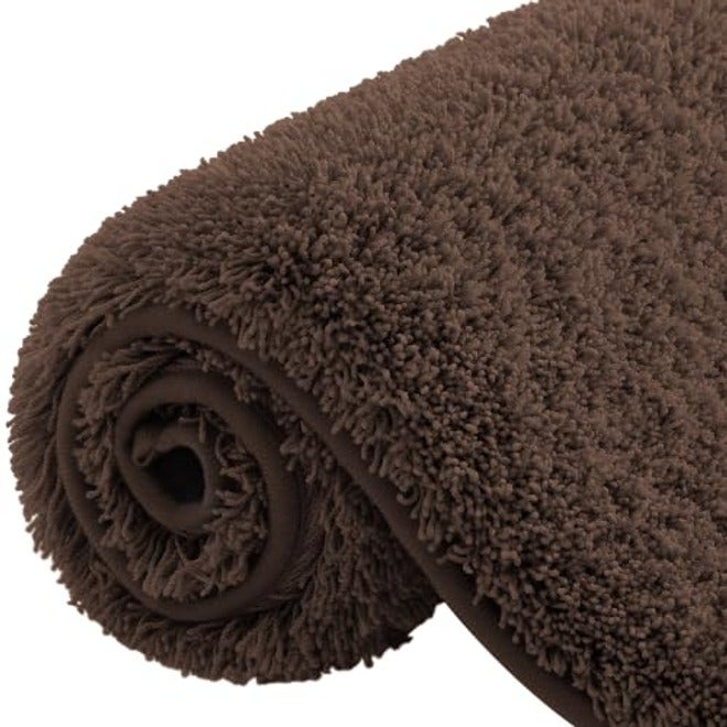 OLANLY Microfiber Bathroom Rugs 30x20, Soft Highly Absorbent Bath Mat, Grey | Quick-Dry & Non-Slip Bath Carpet - Image 1