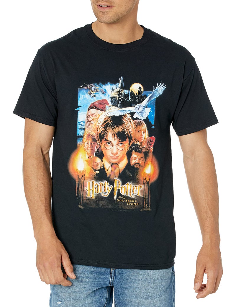 Harry Potter Men's Sorcerers Stone Poster T-Shirt, Black, Medium - Image 1