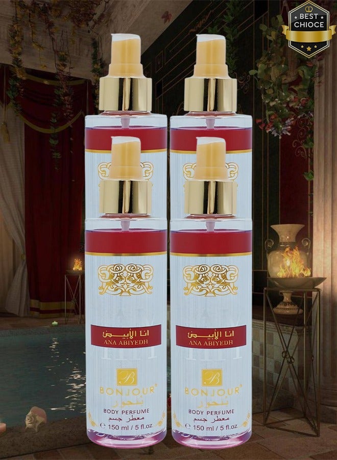BonJour 4 Pieces Ana Abiyedh Body Perfume 150ml - Image 1