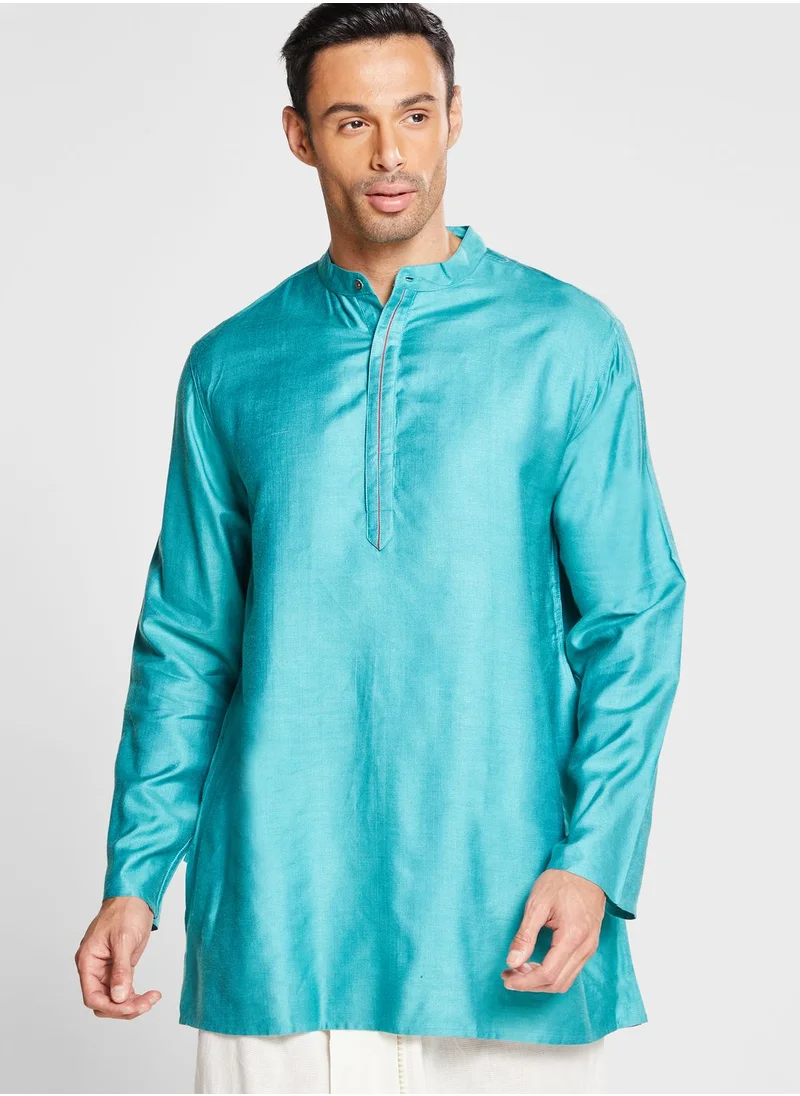 Fabindia Silk Placket Detail Short Kurta