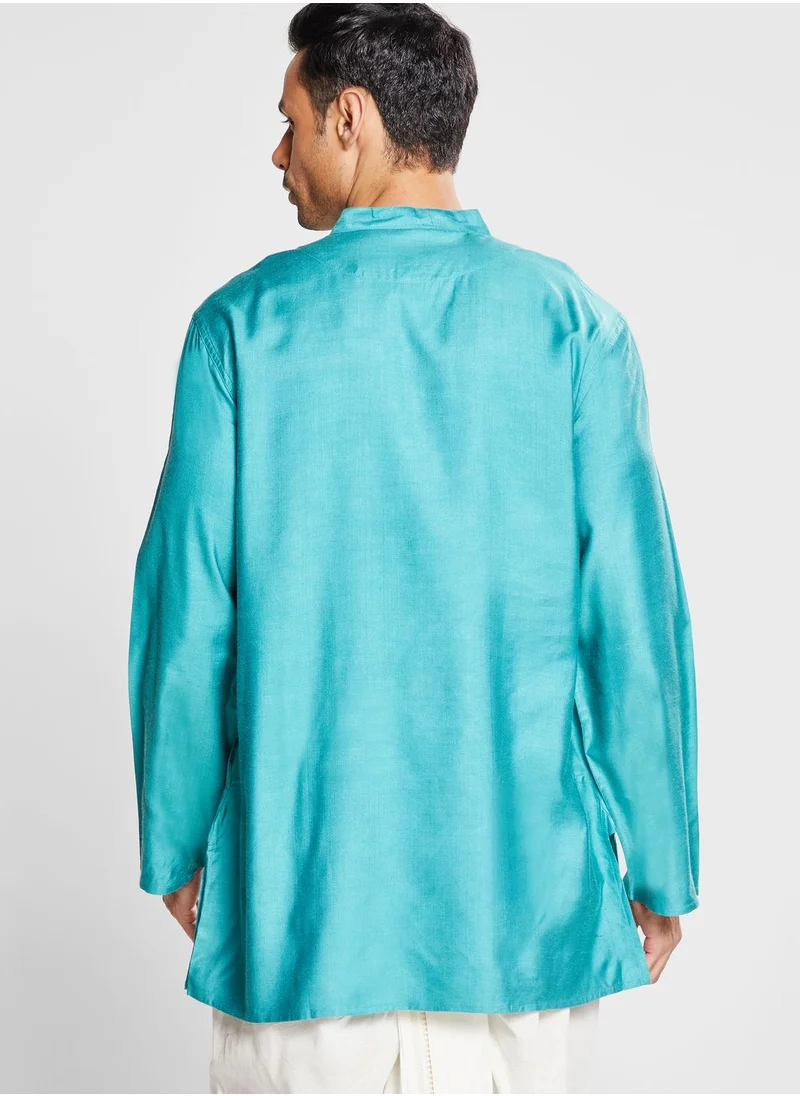 Fabindia Silk Placket Detail Short Kurta