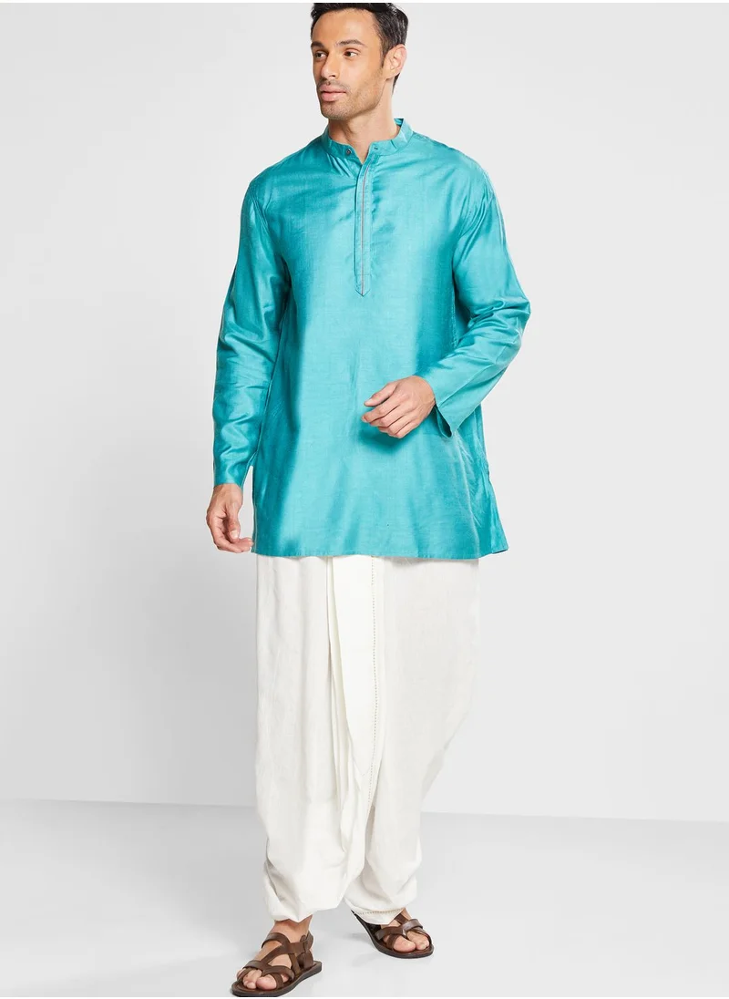 Fabindia Silk Placket Detail Short Kurta