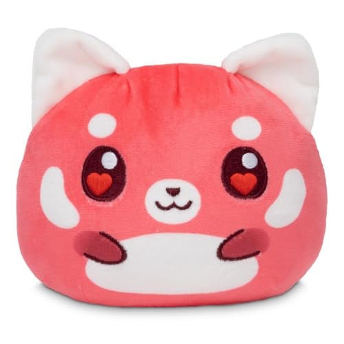 TeeTurtle Reversible Red Panda Valentines Day Present Plushie 4Inch TwoSided Flip Plush Toy with Embroidered Details Cute Mini Collectible Plush for Kids Teens and Adults - Image 1