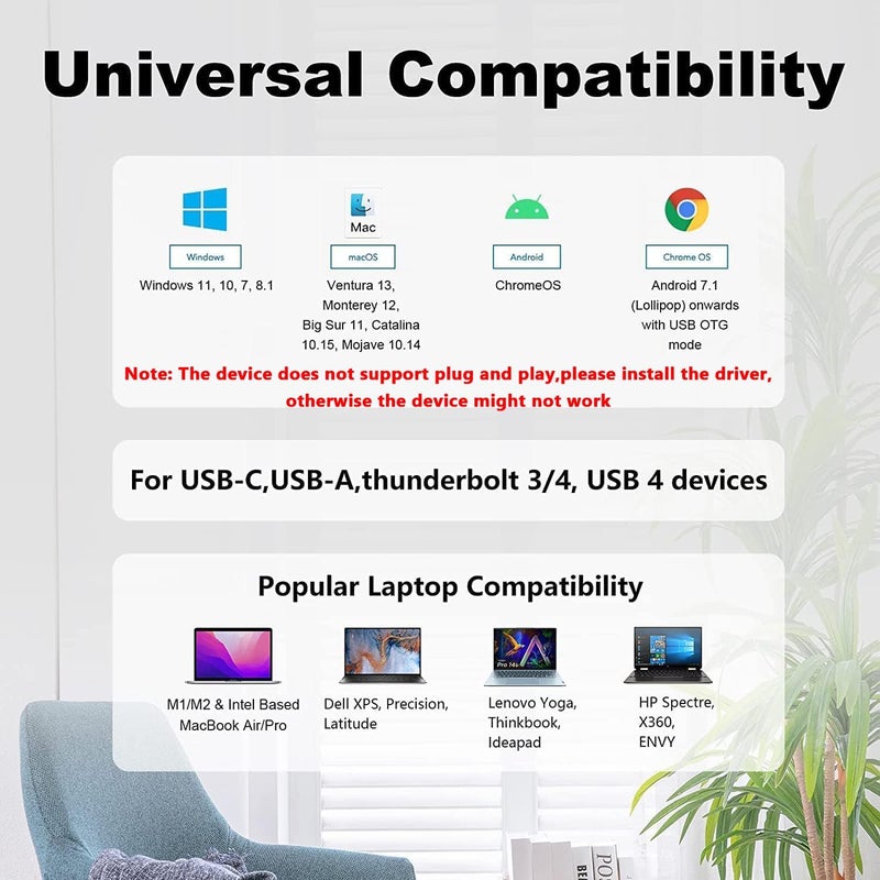 WAVLINK HDMI Splitter Extended Display for Dual Monitor, USB A or USB-C to Dual HDMI Adapter, Multi-Monitor Display 3 Separate Screens for Windows and macOS,4K30Hz,1080p@60Hz - Image 2