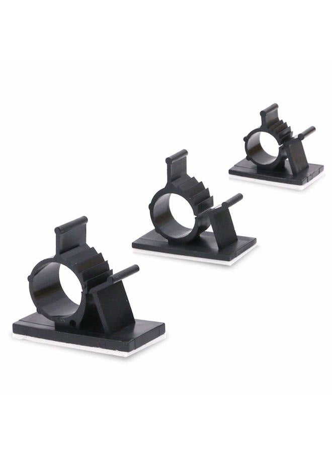 Rustark 100Pcs 3 Sizes Adjustable Multipurpose Self-adhesive Cable Clips Wire Clamps Cord Holders Cable Organizers for Cord Management - Image 1