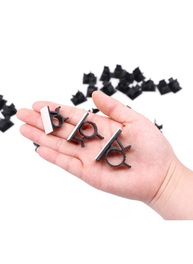 Rustark 100Pcs 3 Sizes Adjustable Multipurpose Self-adhesive Cable Clips Wire Clamps Cord Holders Cable Organizers for Cord Management - Image 5