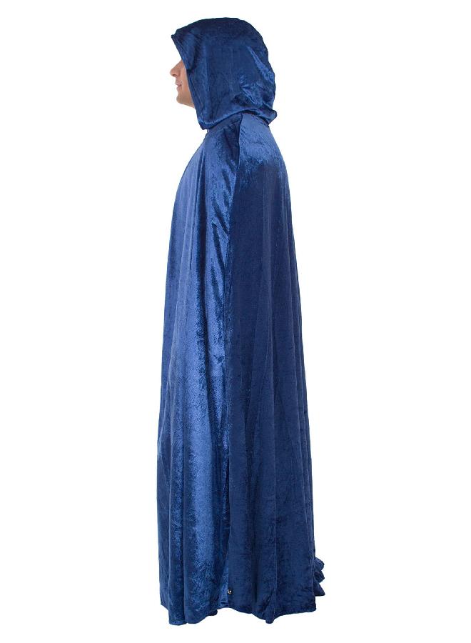 Little Adventures Deluxe Velvet Adult Cloak Cape with Lined Hood (Blue) - Machine Washable Adult Cosplay Dress-Up Cloaks with No Glitter - Image 3