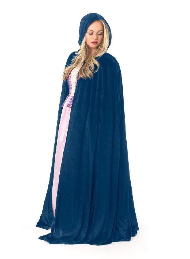 Little Adventures Deluxe Velvet Adult Cloak Cape with Lined Hood (Blue) - Machine Washable Adult Cosplay Dress-Up Cloaks with No Glitter - Image 4