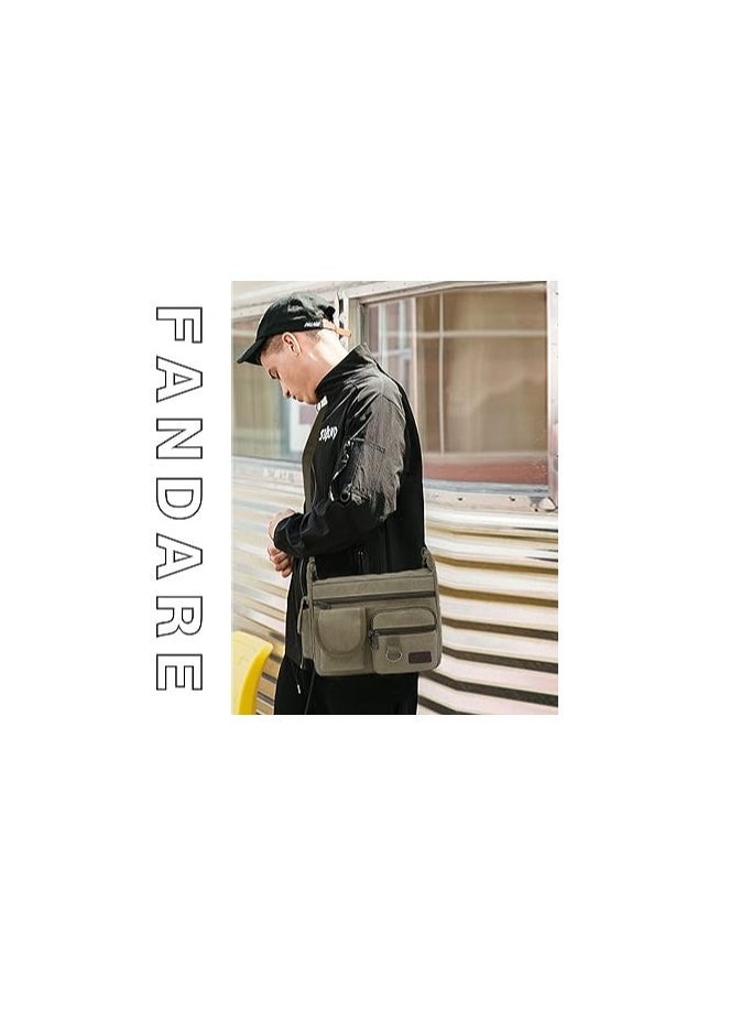 FANDARE Canvas Crossbody Bag Messenger Bag Satchel Shoulder Bag Working Bag Bookbag Briefcase for Men and Women - Image 2