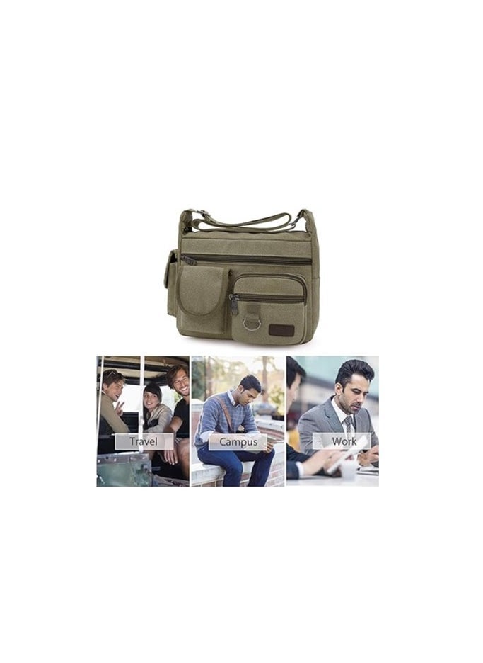 FANDARE Canvas Crossbody Bag Messenger Bag Satchel Shoulder Bag Working Bag Bookbag Briefcase for Men and Women - Image 5