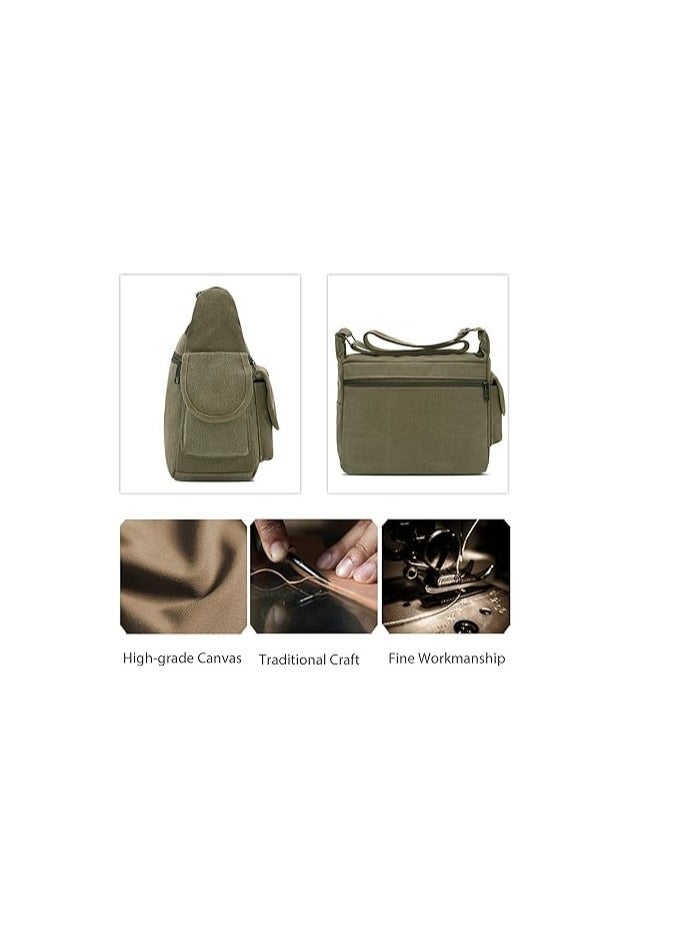 FANDARE Canvas Crossbody Bag Messenger Bag Satchel Shoulder Bag Working Bag Bookbag Briefcase for Men and Women - Image 4