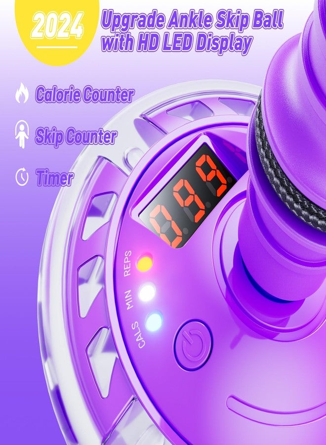 Flooyes Skip Ball for Kids, Ankle Skip Ball Toy with Counter, Timer and Cal Calculator, Girl Birthday Gifts for Age 6 7 8 9 10+, Rechargeable Colorful Flash Wheel Skip Ball for Girls Women - Image 2