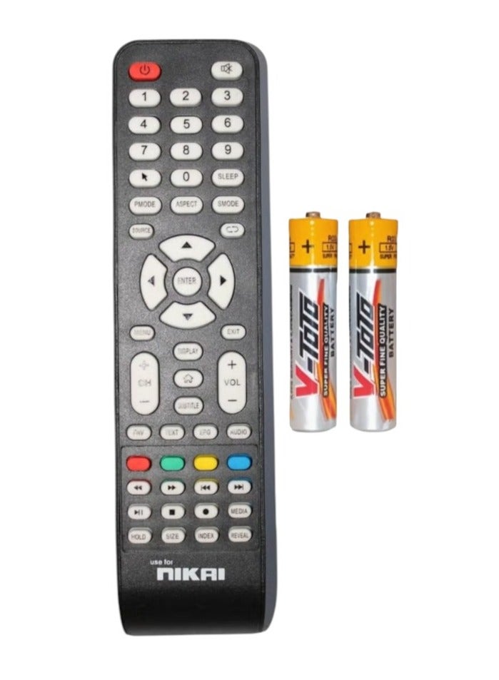 Nikai Tv Remote Replacement Remote Control For Nikai Tv Lcd Led - Black - Image 1