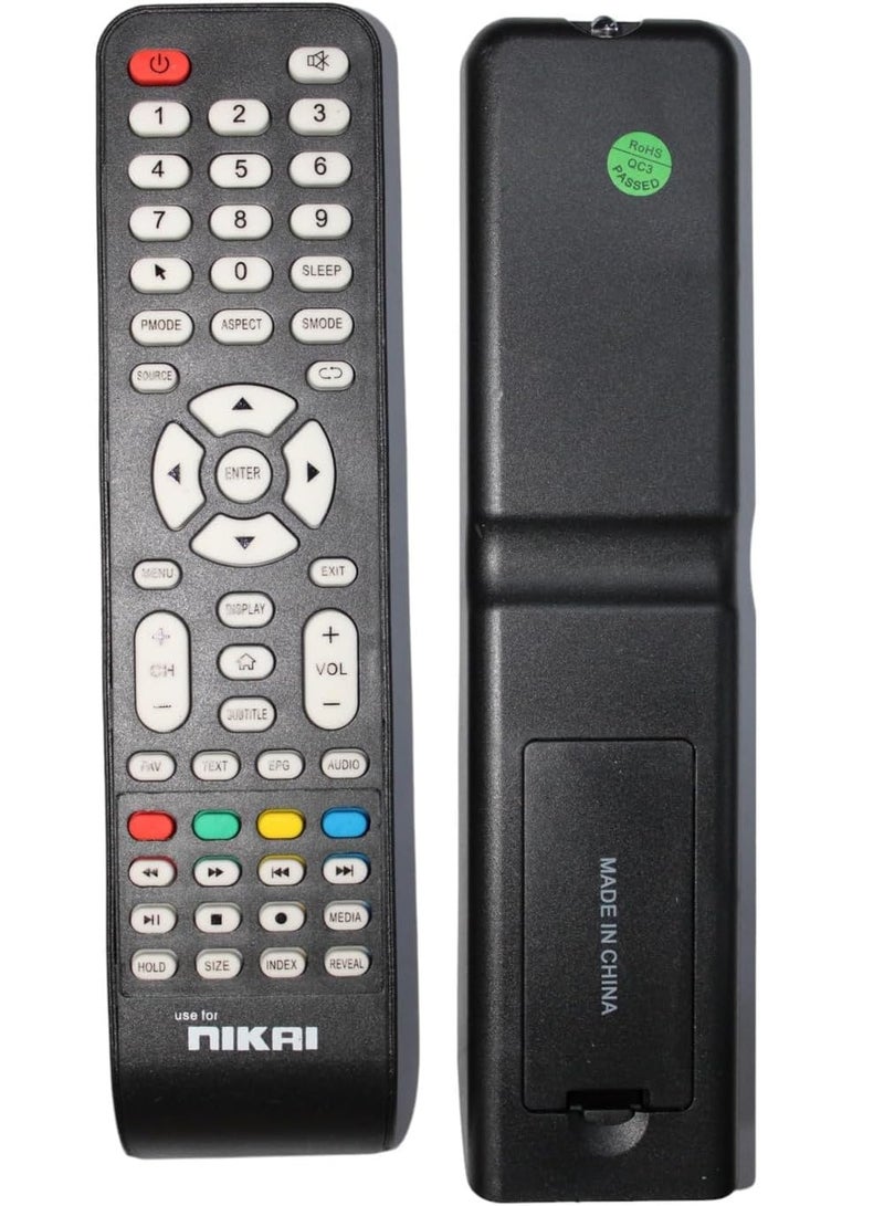 Nikai Tv Remote Replacement Remote Control For Nikai Tv Lcd Led - Black - Image 2