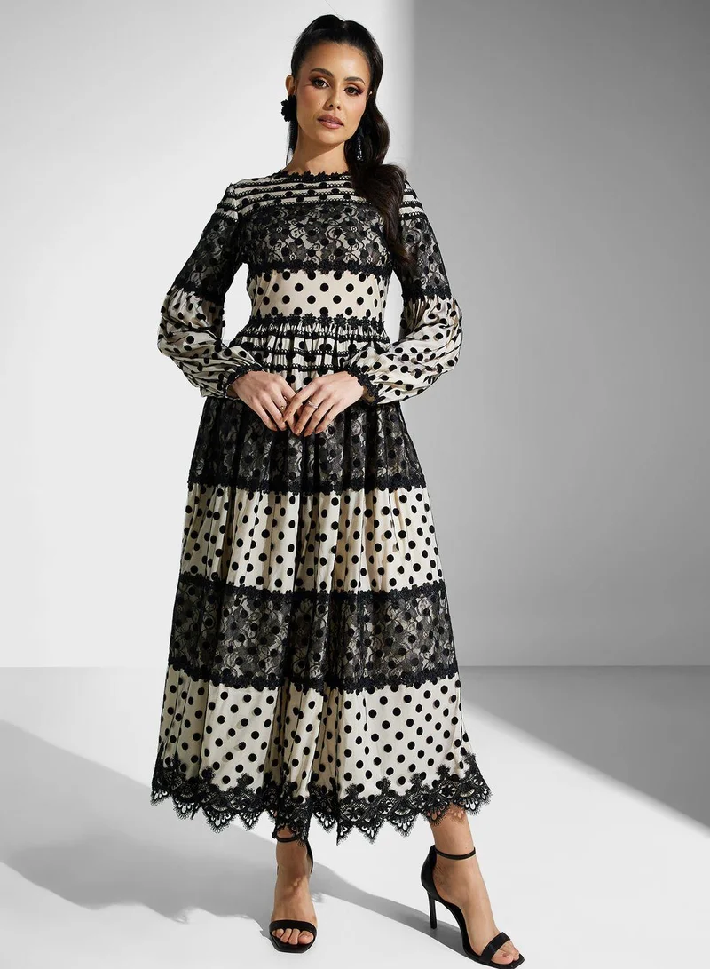 Golden Apple Lace Detail Dress