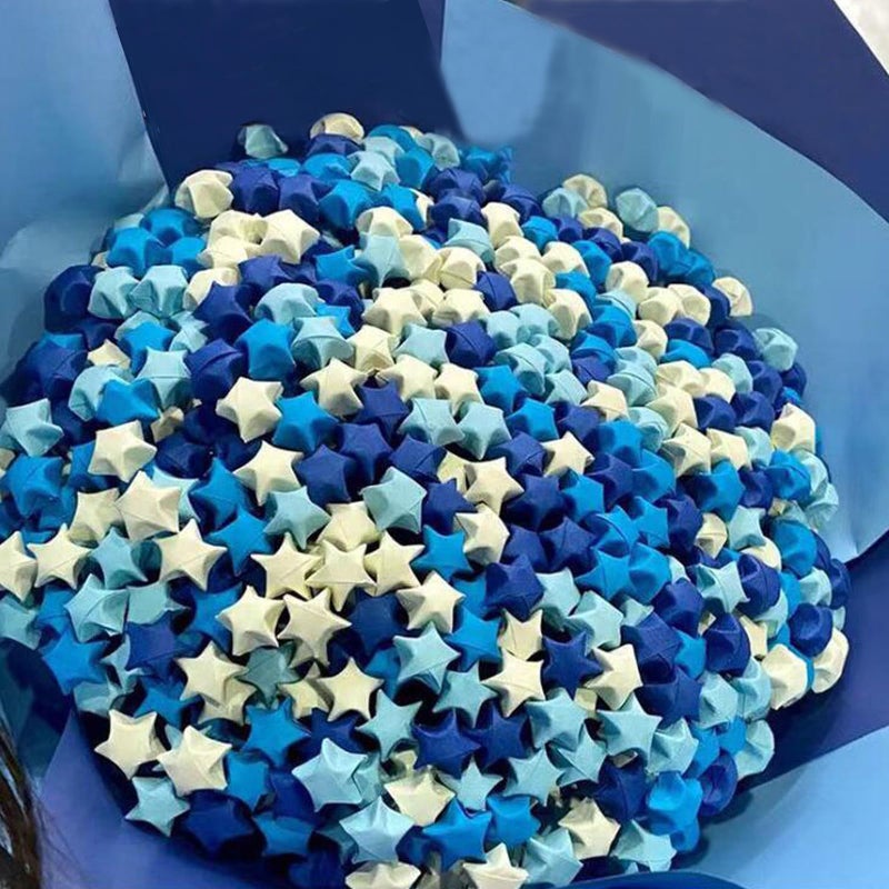 Aeojoor Star Folding Strip Blue Gradient Paper Star Decorative Paper Strip DIY Handicraft (1350 pieces) - Image 5
