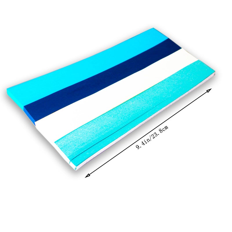 Aeojoor Star Folding Strip Blue Gradient Paper Star Decorative Paper Strip DIY Handicraft (1350 pieces) - Image 2