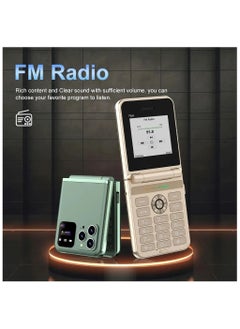 Hope New 4 SIM Flip Mobile Phone, Unlocked 2G GSM Cell Phone with Call Recording, Speed Dial, Magic Voice, FM Radio, Torch Light, Type-C Charging, 180° Fold Design -Golden  - Image 5