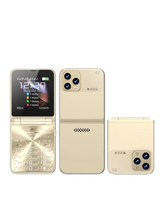 New 4 SIM Flip Mobile Phone, Unlocked 2G GSM Cell Phone with Call Recording, Speed Dial, Magic Voice, FM Radio, Torch Light, Type-C Charging, 180° Fold Design -Golden - pzsku/ZFB9180D15D2245937C17Z/45/_/1730725158/30b7dd00-0b24-4f8b-9555-167c488ac3d5