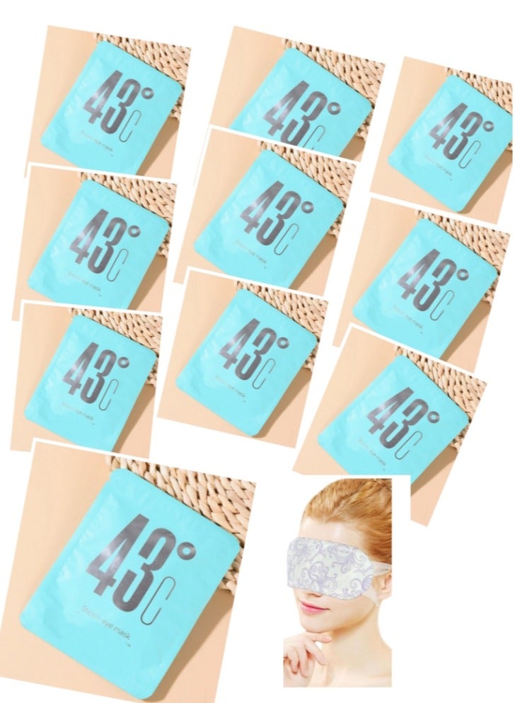 43℃ 10 Pcs Steam Eye Mask, Hyaluronic Acid Heated Eye Mask, Disposable Self-Heating Eye Mask, Eye Care for Dry Eyes, Dark Circles, Puffy Eyes, Puffiness, Eye Fatigue  - Image 1