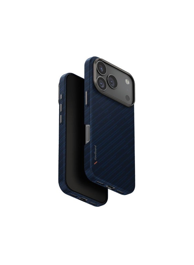 UNIQ iPhone 17 Protective Phone Cover (Trance Blue - KEVA EDGE) | Aramid Fiber Protection | Ultra-Slim | Lightweight | Shockproof | iPhone 17 Pro Trance Blue - KEVA EDGE