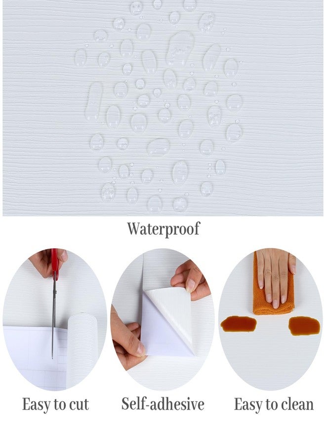 VaryPaper 15.7" x 78.7" Modern White Wood Contact Paper Peel and Stick Textured Wood Wallpaper Waterproof Wood Grain Vinyl Wrap for Cabinets Furniture Removable Self Adhesive Wood Laminate Sheets - Image 5