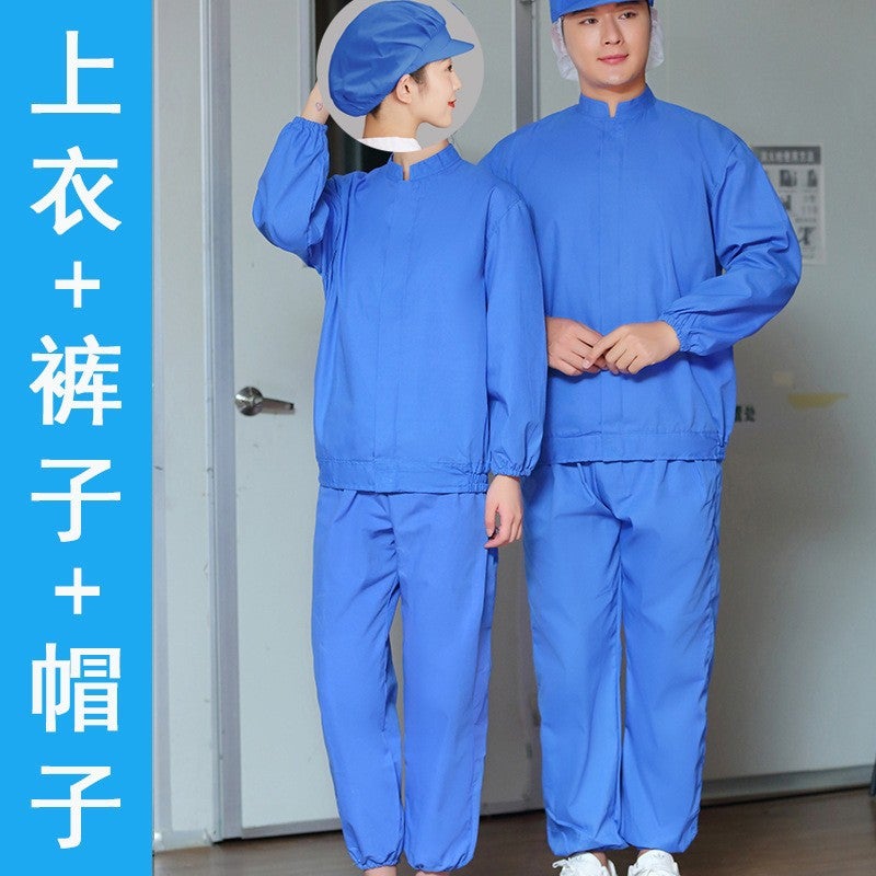 Thin Half-Sleeved Work Clothes Short-Sleeved Workshop Work Clothes Breathable Dustproof White Men And Women Summer - Image 1