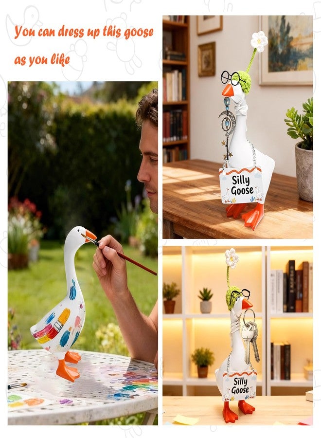 MASHDE Magnetic Goose Key Holder, 7 Inch Desk Goose with Outfits, Cute Funny Home Decor Kawaii Room Decor for Porch Desk Bedroom Office, Housewarming Gifts for Women Men - Image 5