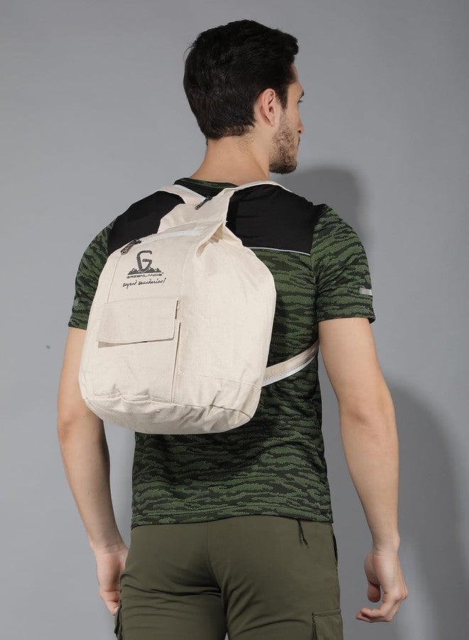 GREENLANDS 15L Canvas Backpack | Unisex Multipurpose Bag with Zippered Compartment & Organizer Pockets | Ideal for Daily Commutes & Outdoor Adventures, school,office - Image 5