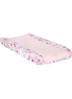 Bedtime Originals Blossom Watercolor Floral Changing Pad Cover - Pink/Gray  - Image 1