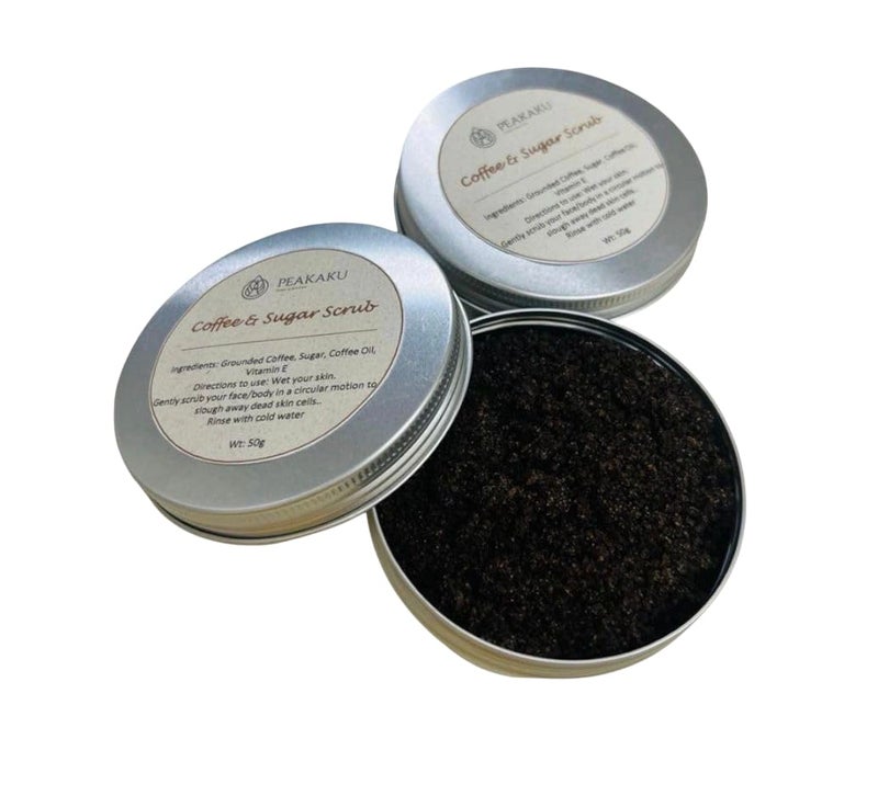 Generic Peakaku Coffee and Sugar Scrub 50g Natural Exfoliation for Smooth Glowing Skin Gentle ParabenFree SLSFree Exfoliant for Nourished Skin SkinFriendly for All Skin Types Pack of 2 