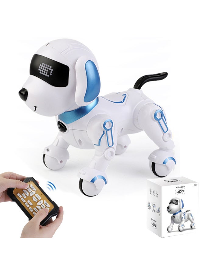 Products Children Remote Control Intelligent Stunt Remote Control Robot Dog Handstand Music Dancing Bionic Programming Robot Dog-Color:White Blue ]-Specifications:three Batteries  - Image 2