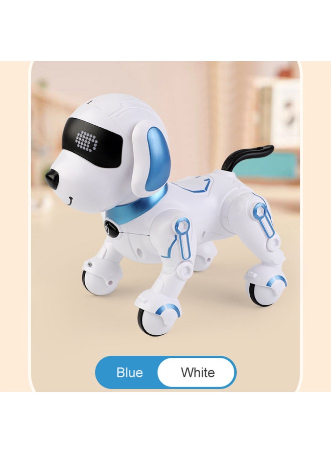 Products Children Remote Control Intelligent Stunt Remote Control Robot Dog Handstand Music Dancing Bionic Programming Robot Dog-Color:White Blue ]-Specifications:three Batteries  - Image 1