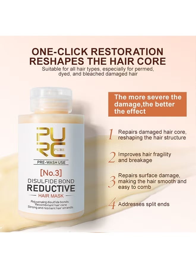 PURE Disulfide Bond Reductive Hair Mask, Hair Strengthening Moisturizing Nourishing & Repair Damaged Hair Follicles Instant Hair Treatment Mask for Smooth & Shine Hair 100g - Image 2