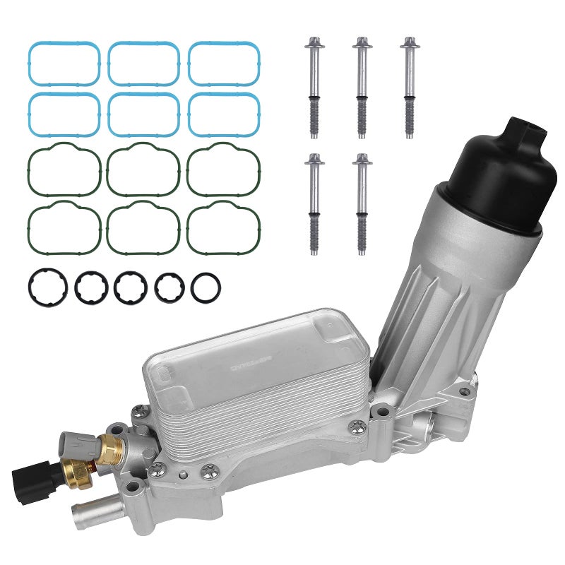 Autoround 926876 Aluminum Engine Oil Cooler with Oil Filter Housing Adapter Assembly Fit for Jeep CherokeeWranglerGrand Cherokee Ram 1500 Dodge ChargerChallengerDurango 36L 68105583AF