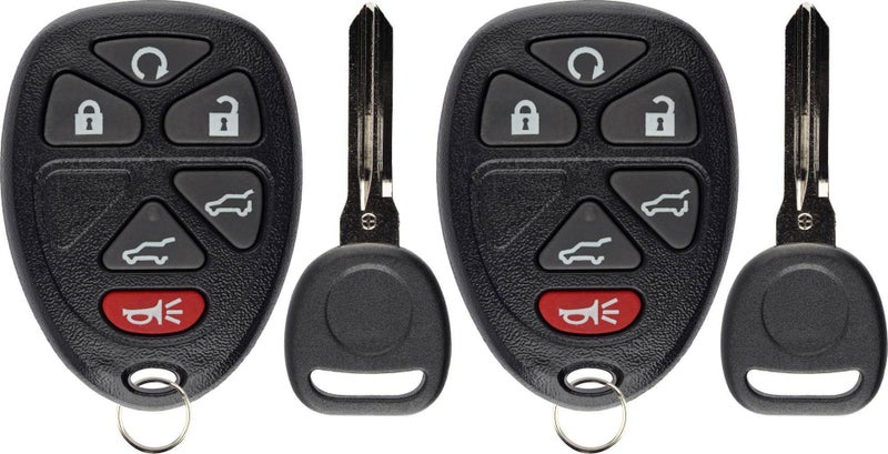 KeylessOption Keyless Entry Remote Car Key Fob for Tahoe Suburban Yukon Escalade 15913427 Pack of 2