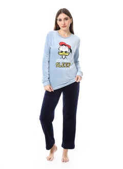 Andora Soft Sticthed Hooded Pajama Set_Sky Blue  - Image 1