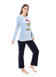 Andora Soft Sticthed Hooded Pajama Set_Sky Blue  - Image 3