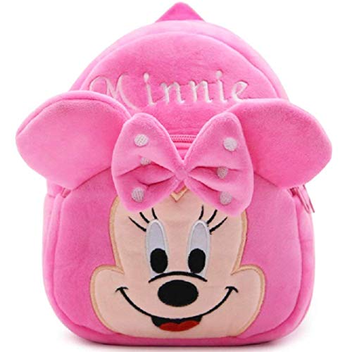 blue tree School Bag for Cute Kids for (1-6 Years), Preschool Soft Plush Pink Minnie Bag for toddlers, Mini Cartoon Backpack for Baby Boys and Girls - Image 1