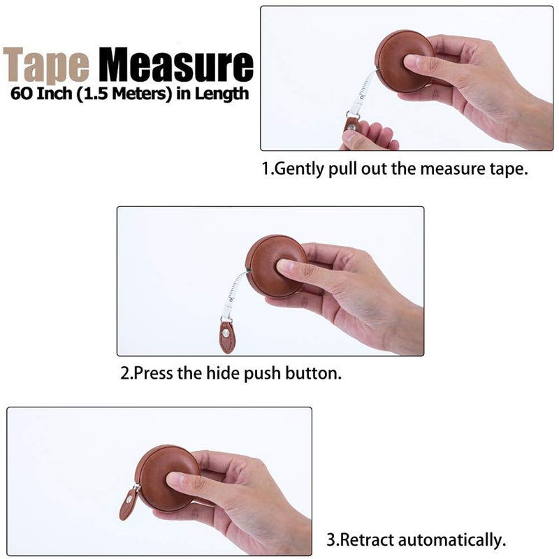 Z_جوده وثقه Sewing Tape Measure, Medical Body Cloth Tailor Craft Dieting Measuring Tape, 60 Inch/1.5M Dual Sided Retractable Ruler with Push Button Round(1 Pack, Blue) - Image 4